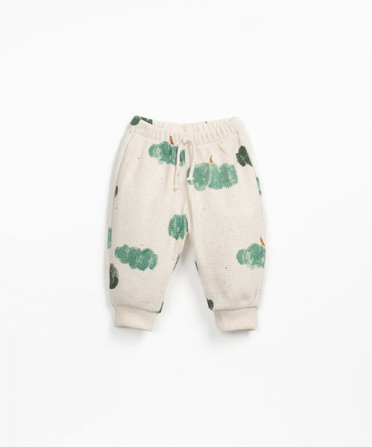 Pantaloni imprimați crem interlock