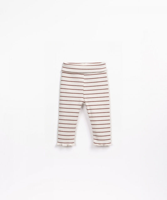 Leggings din rib în dungi