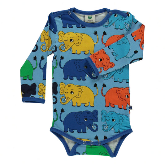 Body cu mânecă lungă cu elefanți multicolori