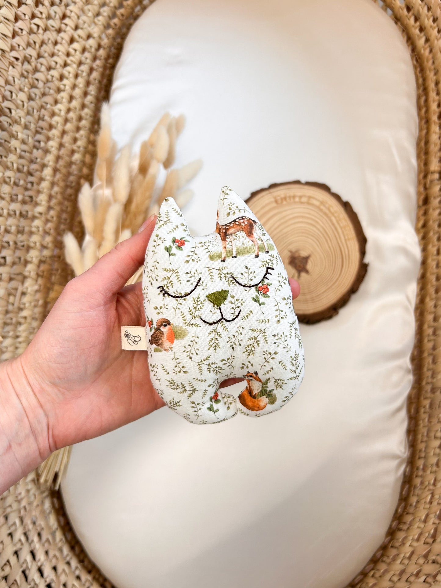 Jucărie senzorială bebeluș – Pisicuța „Animalele pădurii 2” handmade