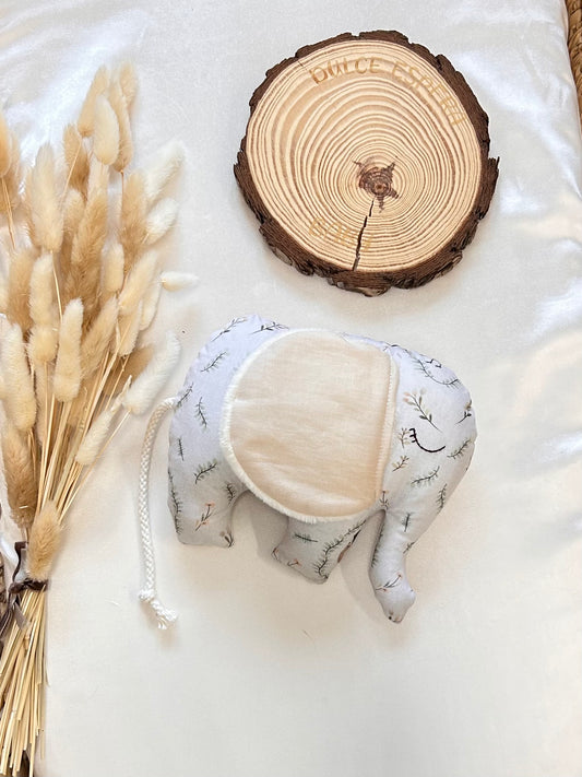Jucărie senzorială bebeluș – Elefant „Măcăleandrul” handmade
