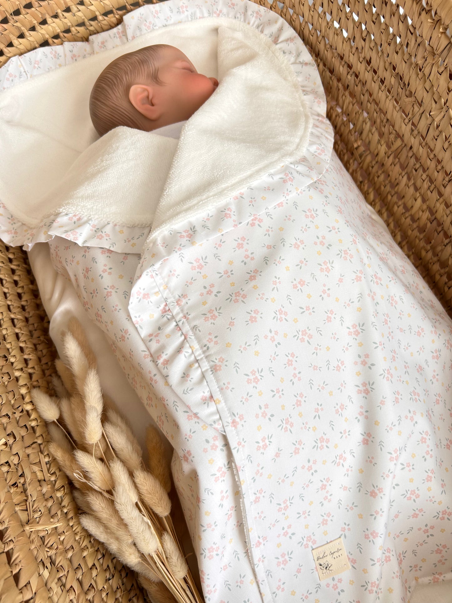 Păturică bebe din muselină și bambus „Flori delicate”