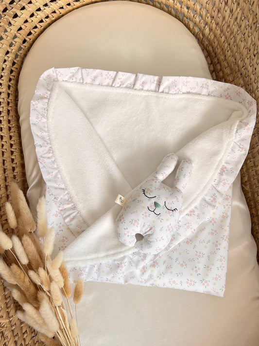 Păturică bebe din muselină și bambus „Flori delicate”
